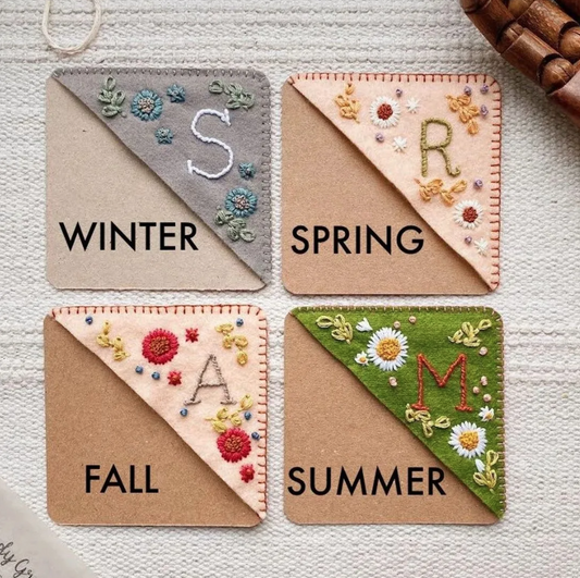 Embroidered Felt Bookmark (Summer)